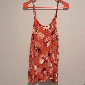 Torrid orange floral braided tank top size 2